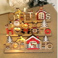 Christmas laser engraving wooden DIY assembled luminous letter card Christmas decoration supplies luminous ornaments